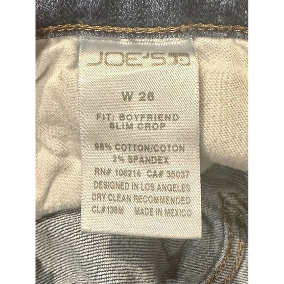 Joe's Jeans Boyfriend Slim Crop Distressed Raw Hem Size 26 EUC!!! - Picture 5 of 5
